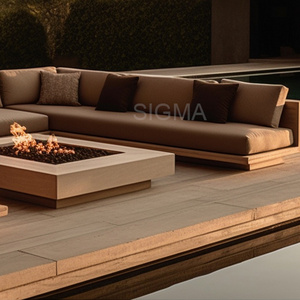 SIGMA Modern Design Teak Sofa Set Patio Furniture Natural Teak Outdoor Chair