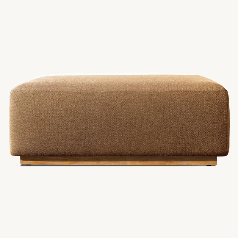 Minimalism upholstered pouf stool chair thickness cushion all-weathered teak outdoor furniture ottoman