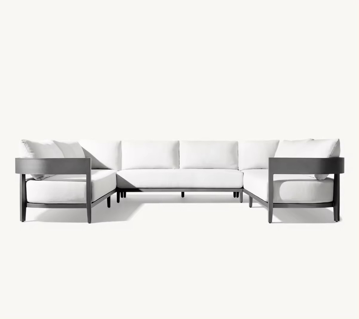 Innovative Design Patio Garden Furniture Home Bar Pool Sofa Set Outdoor Aluminum U-shaped Sofa Sectional