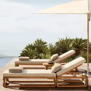 all weather new arrival in-water poolside furniture relaxing outdoor teak lounge chaise folding recliner