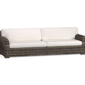 New design outdoor furniture set  patio corner rattan sofa Weather Wicker Roll Arm 115" Grand Sofa