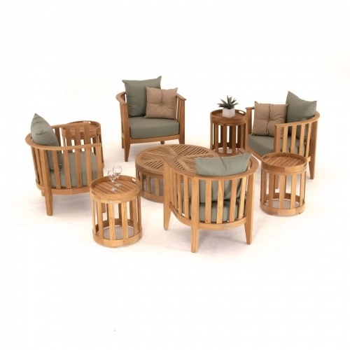 New arrival  all weather outdoor furniture luxury teak solid wood  classic deep seating set