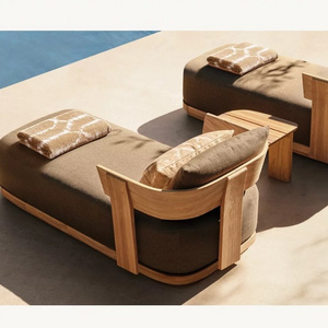 Daybed luxury hotel pool chaise lounge garden teak beach sun lounger