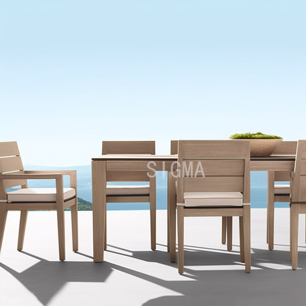 Modern Outdoor Furniture Set Small Space Teak Wood Chair Garden Furniture Set