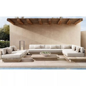 Modern Outdoor Patio Sofa Garden Set Wood Couch Sofa Garden Furniture Wooden Furniture All Weather Furniture Set Sun Lounger