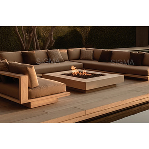 Wholesale New Arrival Outside Patio Garden Wooden Frame Design Outdoor Set Living Room Furniture Waterproof Fabric Sofa