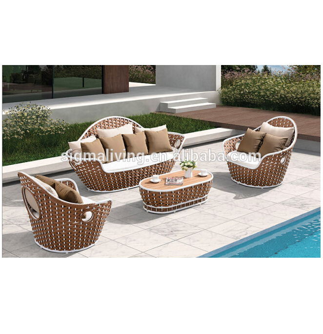 Sigma rattan outdoor furniture couch sets bamboo lounge sofa