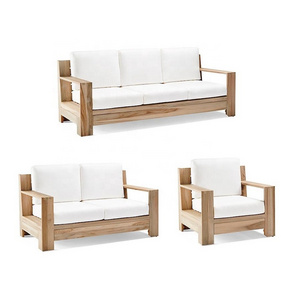 All Weather Outdoor Teak Wood Sofa Set Patio Furniture Sets Solid Wood Sofa