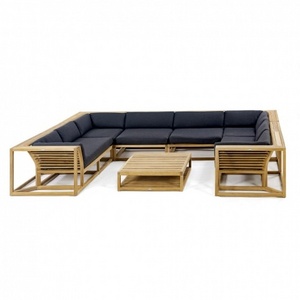 New arrival  all weather outdoor furniture luxury teak solid wood  classic sofa set