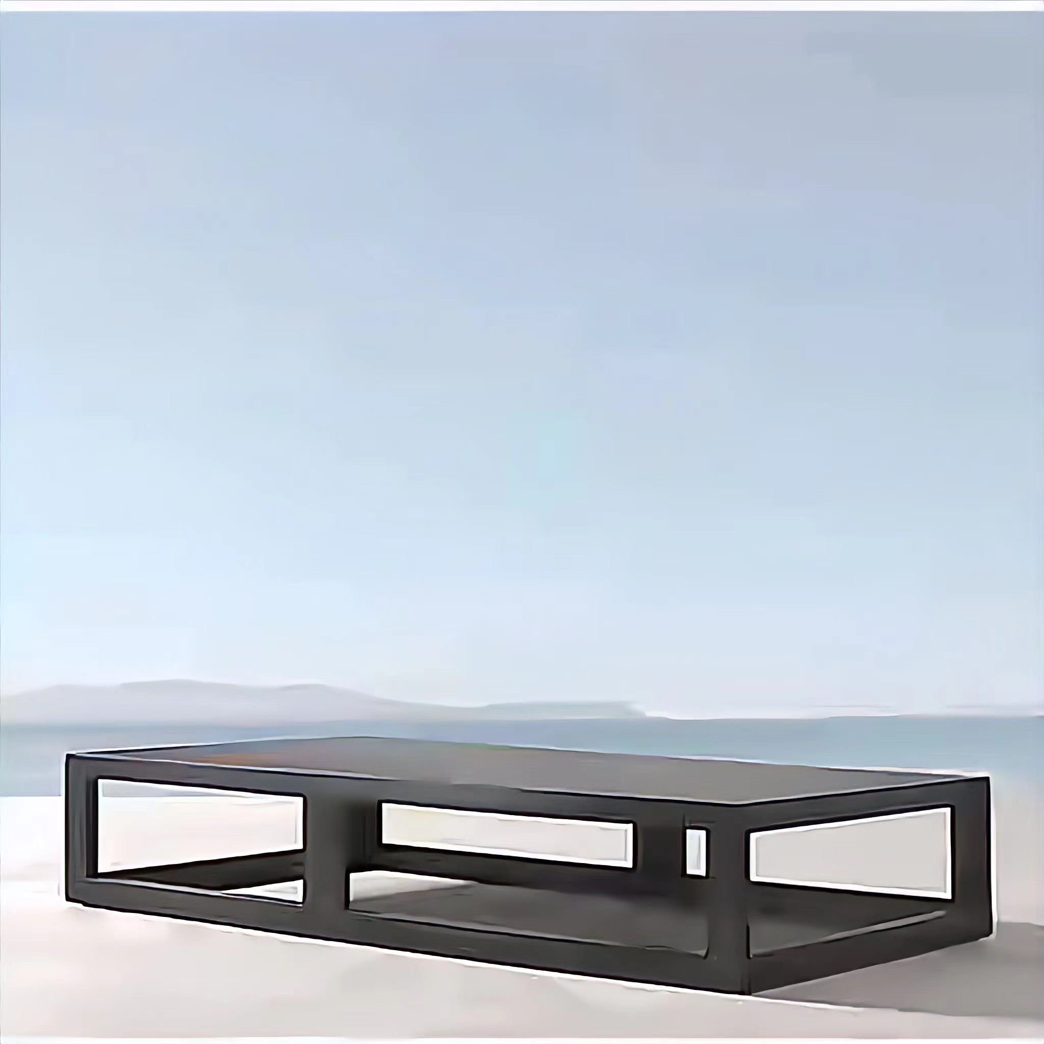 All Weather New Arrival High End Outdoor Cube Aluminum Frame Rectangle Coffee Table Garden Outdoor Furniture Set