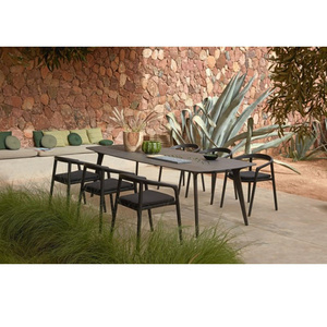 Outdoor furniture garden patio dinning table slate top dinning table