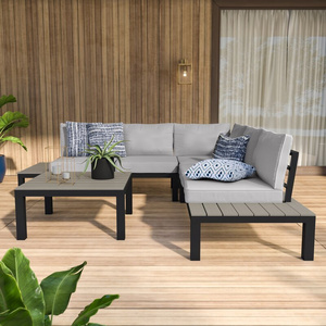 Aluminum patio L-shape sofa set, modular aluminum sofa set,  outdoor garden furniture