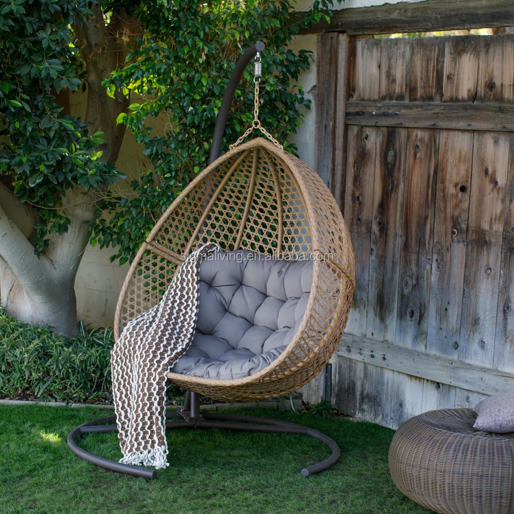 New Arrival Double Seater Hanging Swing Chair Rattan Outdoor Swing Chair