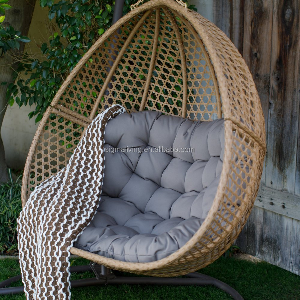 New Arrival Double Seater Hanging Swing Chair Rattan Outdoor Swing Chair