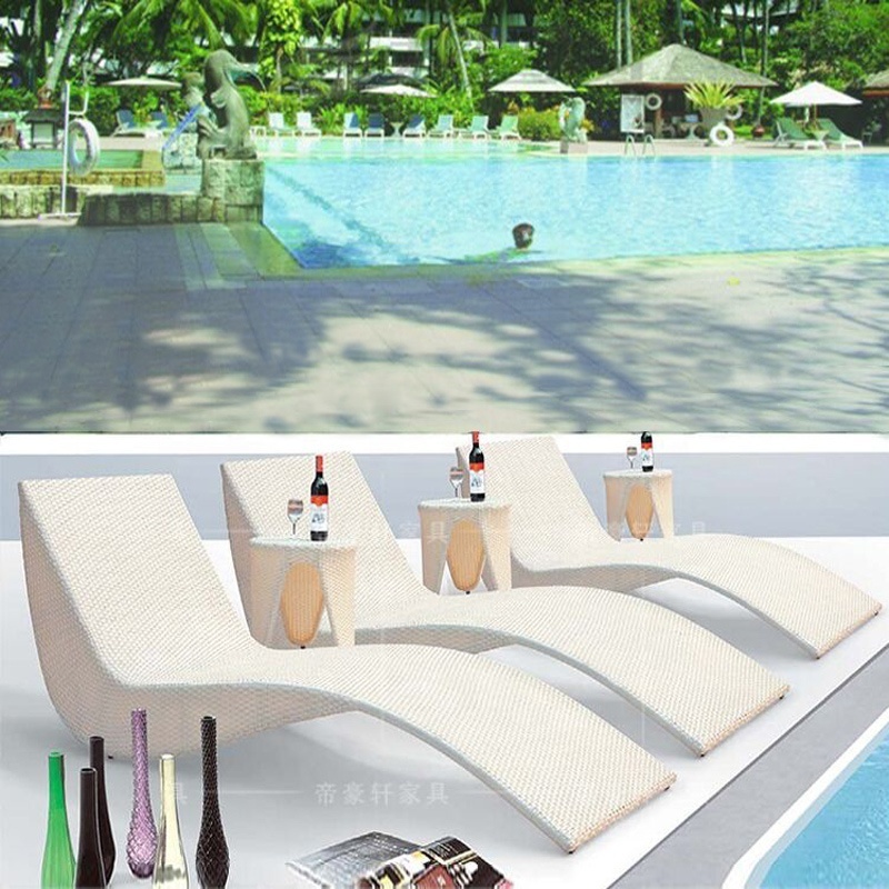 new arrival modern style outdoor furniture beach rattan sun lounger