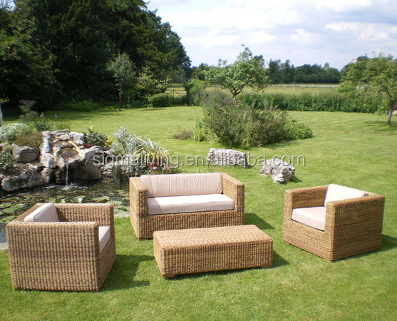 4pcs classical sofa set patio furniture PE round rattan couches