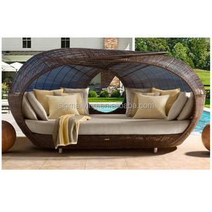 Sigma swimming pool furniture wicker bird nest round rattan outdoor bed