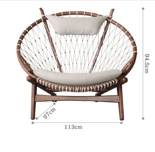 Semi-circular recliner outdoor balcony rope woven casual single sofa chair