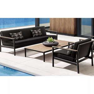 Classic  outdoor garden furniture set  patio swing metal aluminum sofas sets with single chair three seat sofa