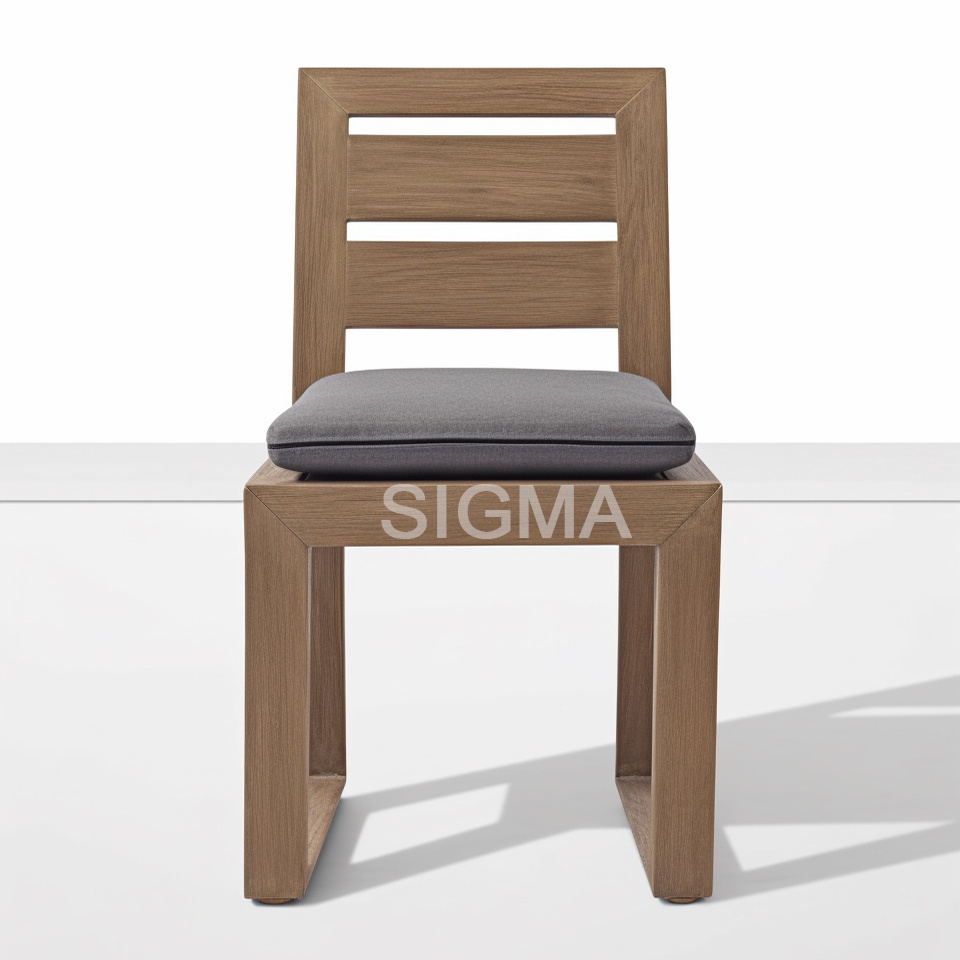 SIGMA Outdoor Furniture Sets Waterproof All-weathered Teak Wood Luxury Dining Chairs