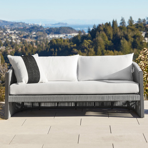 Manufacturer Modern Nordic Garden Grey Yard Furniture Outdoor Balcony Fabric Patio Sofas Sofa Couch Chair Set