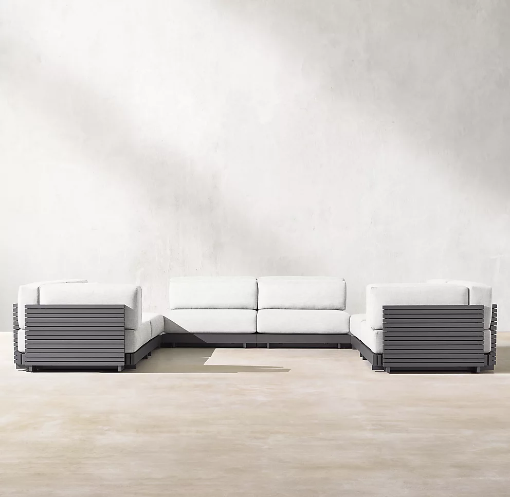 Garden Aluminium Furniture Mesa De Exterior De Aluminio Outdoor Lux Furniture Patio Sectional Sofa Sectional