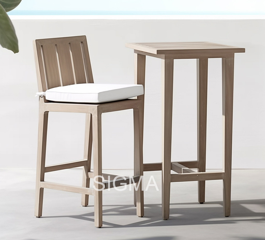 Factory Wholesale Outdoor Teak Furniture Wooden Armchair Garden Chair  Teak Dining Chair And Table