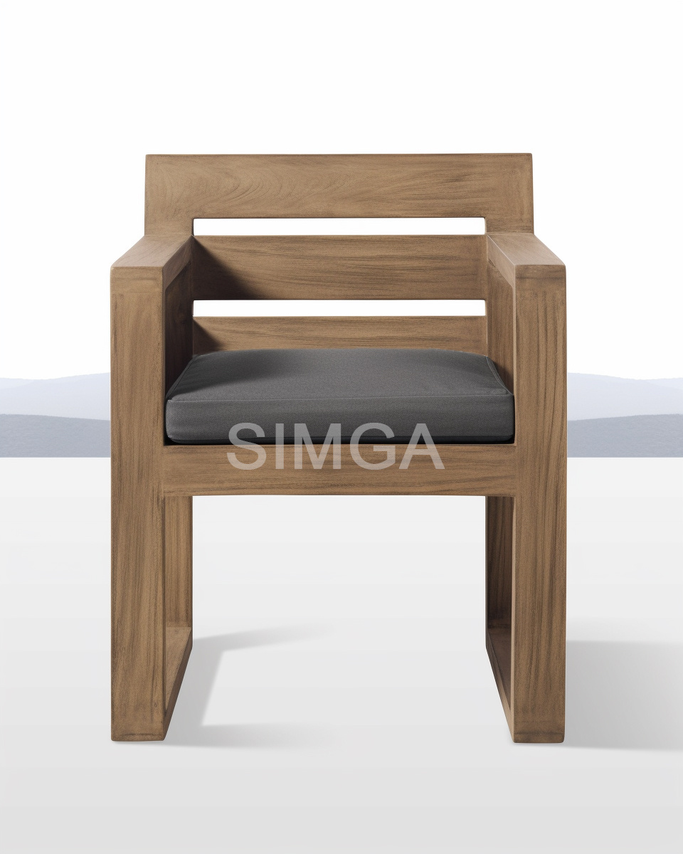 SIGMA Outdoor Furniture Sets Waterproof All-weathered Teak Wood Luxury Dining Chairs