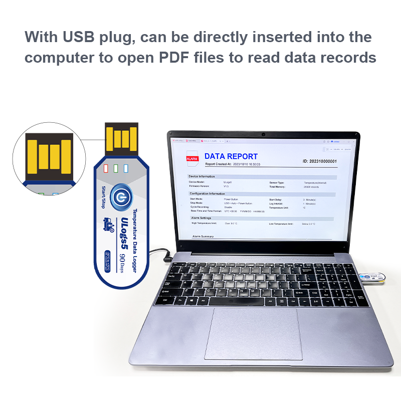 30000 Recordings Disposable USB Data Logger Temperature And Humidity Datalogger For Fruit And Vegetables Cold Chain Data Logger