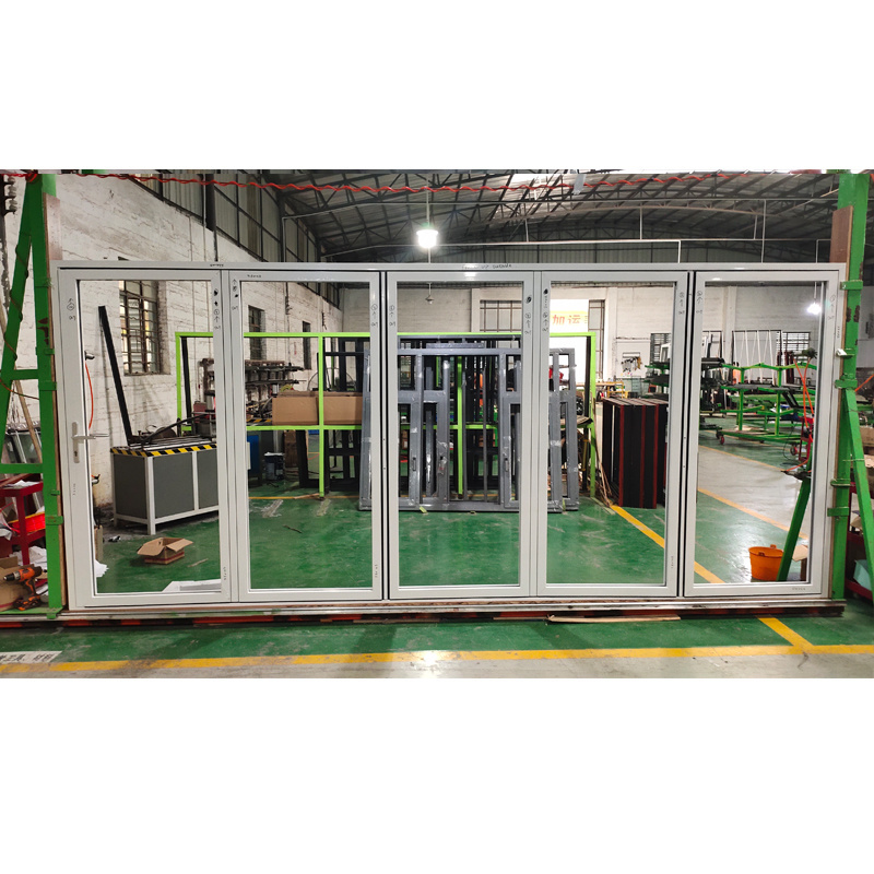 Outdoor Exterior Bifold Doors Modern designs Aluminum Alloy Double Tempered Glass Bi Folding Door Patio