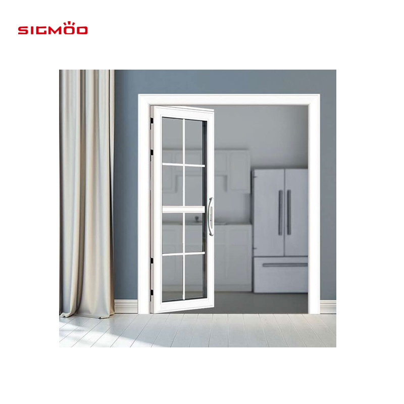 Aluminium Double Open Folding Swing Door Glass PT / PD Door For Kitchen And Bathroom