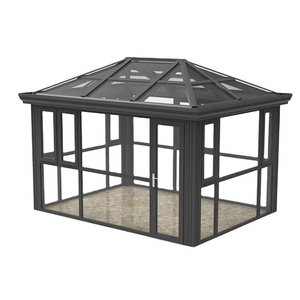 Wholesale Cheap Outdoor Flat Roof Winter Garden Solariums Prefab House Panels Mini Glass Sunroom For Sale