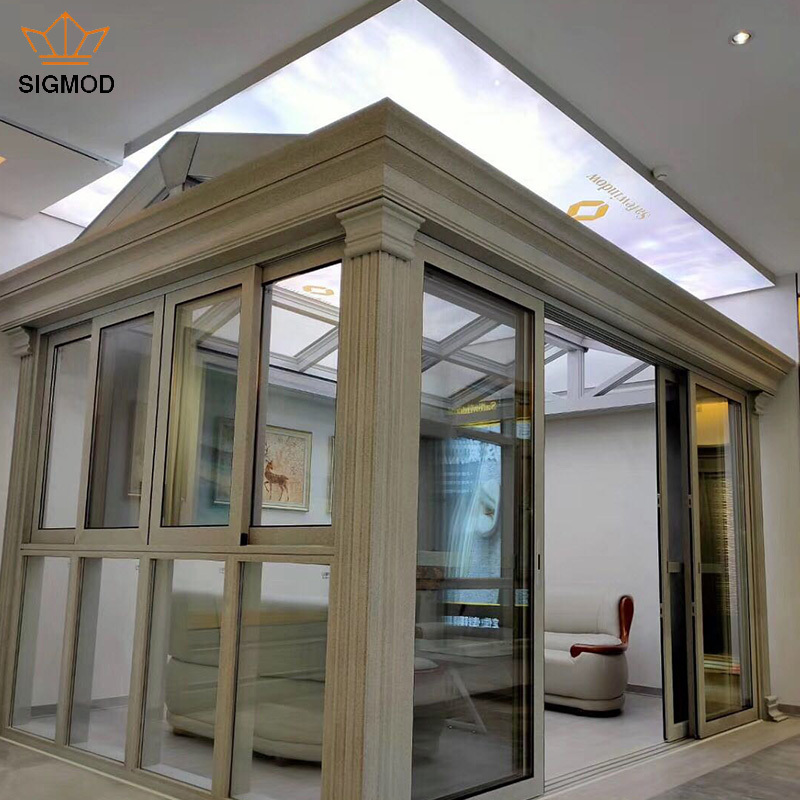 Wholesale Cheap Outdoor Flat Roof Winter Garden Solariums Prefab House Panels Mini Glass Sunroom For Sale