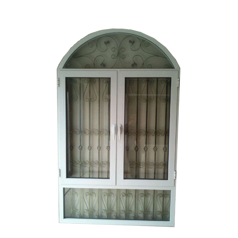 sigmod arched window with grill design glass windows french window