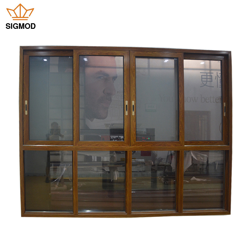 Modern Minimalist Style Roller Aluminum Glass Bedroom Sound Proof  Sliding Window