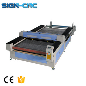 CO2 laser double heads auto feeding fabric/textile cutting machine with CCD camera