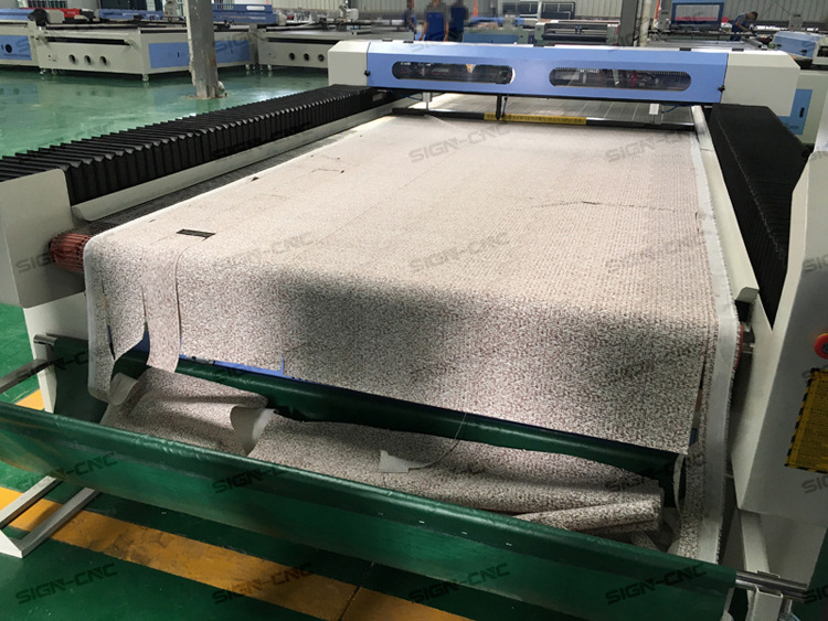 CO2 laser double heads auto feeding fabric/textile cutting machine with CCD camera