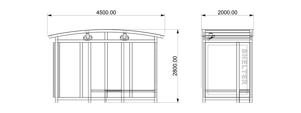 School Digital Bus Shelter Intelligence Outdoor Bus Stop For Sale