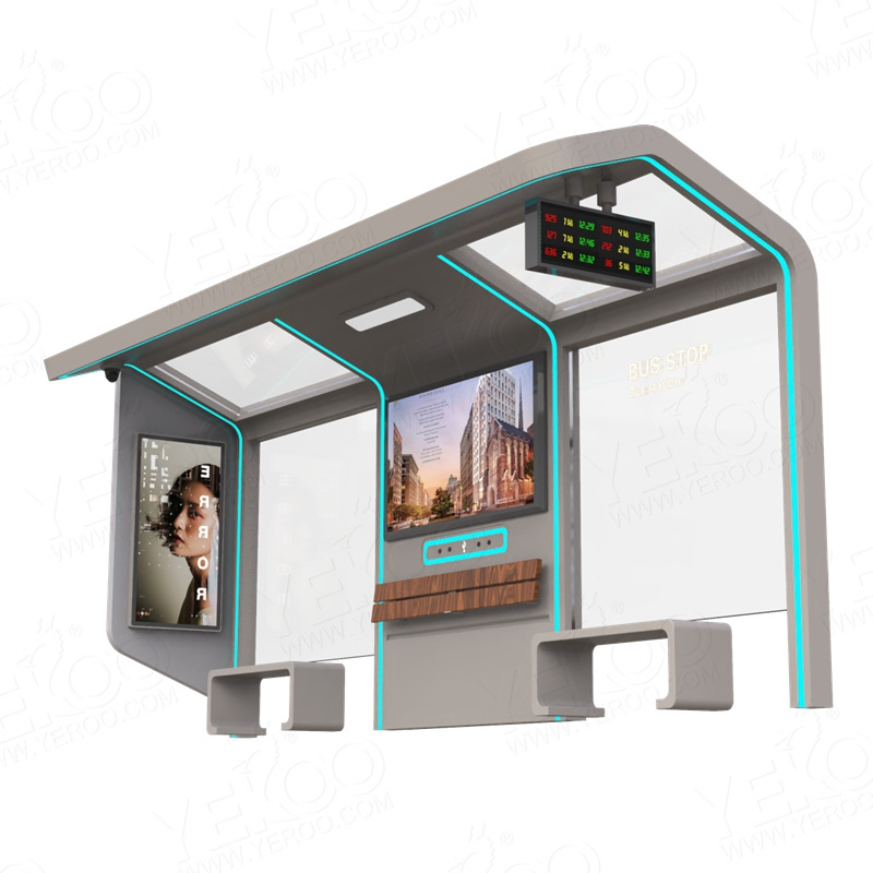 Outdoor Waterproof Solar Energy Bus Stop Shelter For Sale