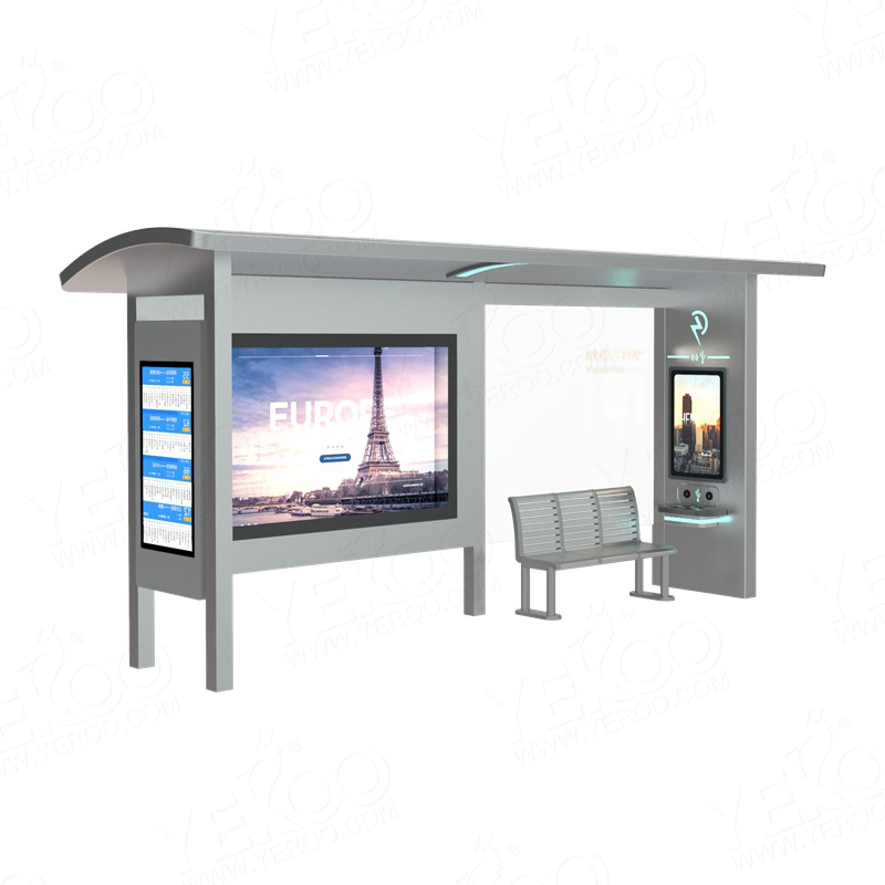 Street Steel Structure Digital Bus Stop Shelters for Sale