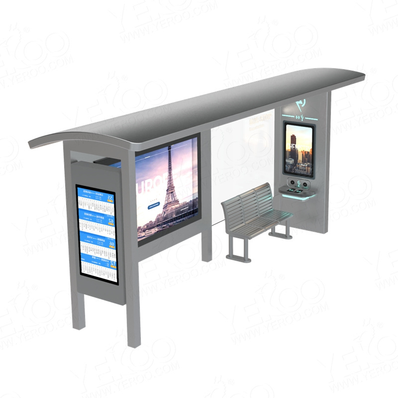 Street Steel Structure Digital Bus Stop Shelters for Sale