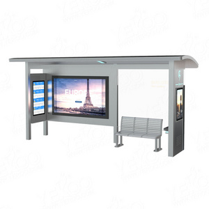 Street Steel Structure Digital Bus Stop Shelters for Sale