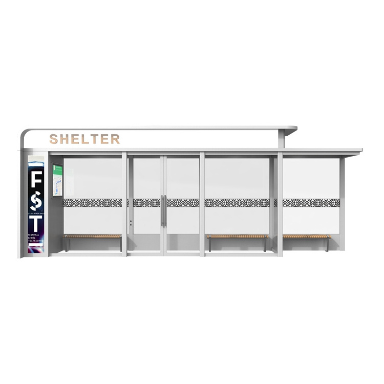 City Street Digital AC Bus Stop Shelter For Sale