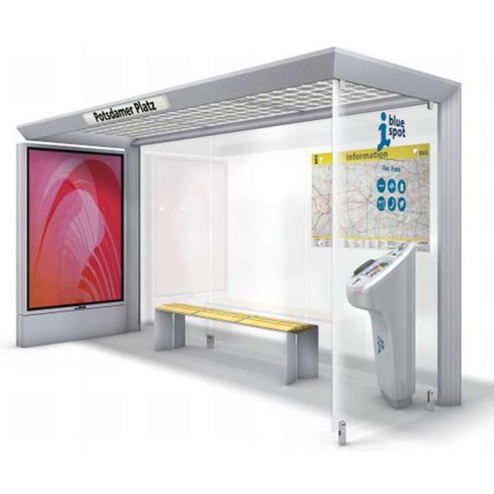 High Quality Solar Bus Stop Shelter Price Light Box With Bench