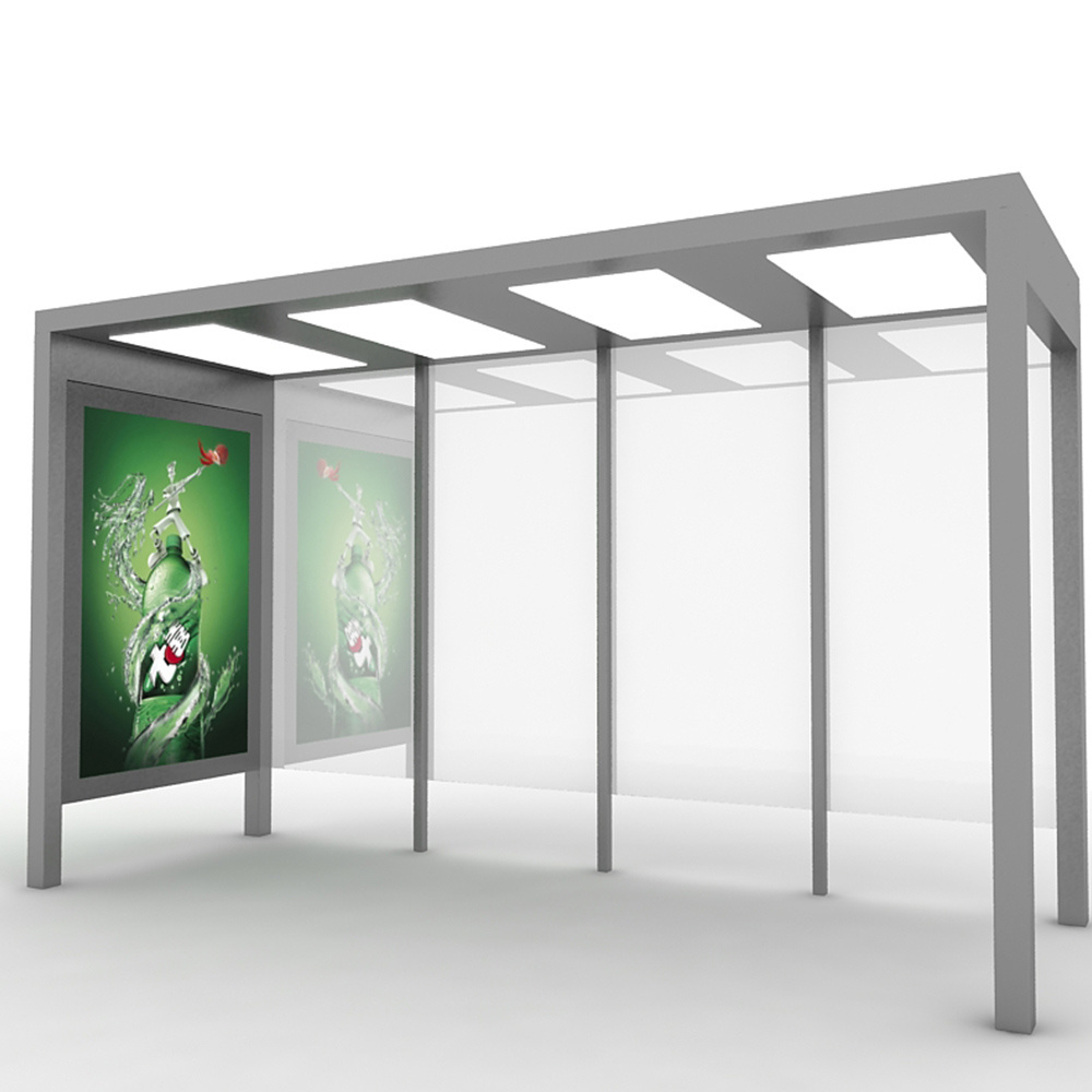 High Quality Solar Bus Stop Shelter Price Light Box With Bench