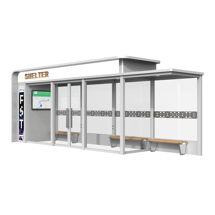 City Street Digital AC Bus Stop Shelter For Sale