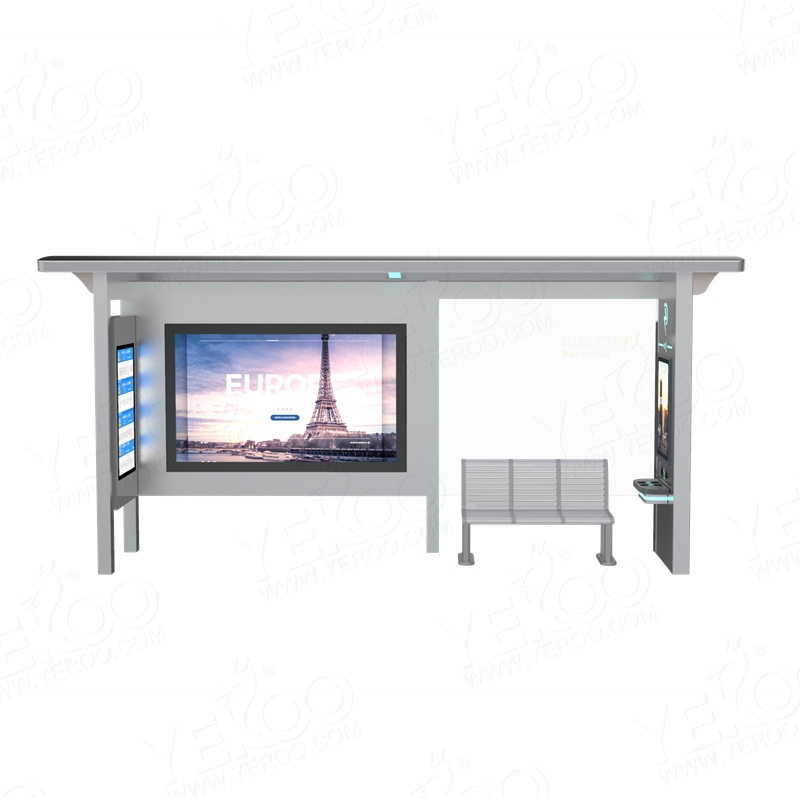 Street Steel Structure Digital Bus Stop Shelters for Sale