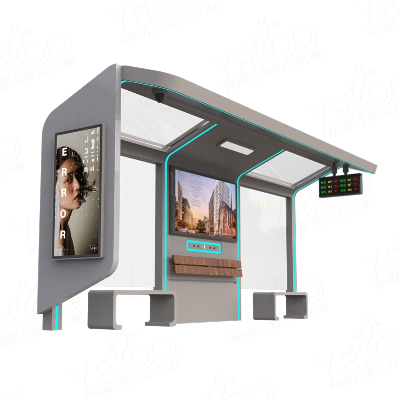 Outdoor Waterproof Solar Energy Bus Stop Shelter For Sale