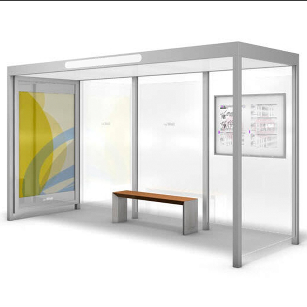 High Quality Solar Bus Stop Shelter Price Light Box With Bench