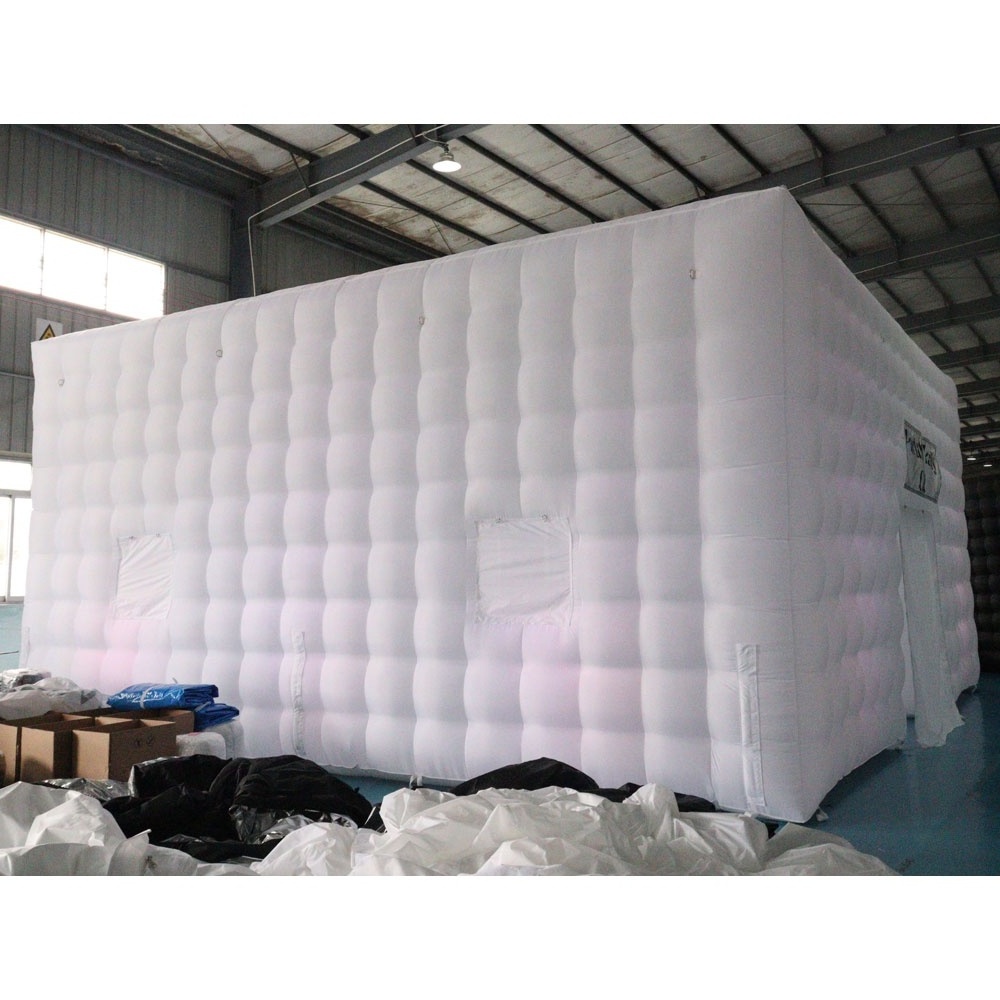 26x26x13ft outdoor large blow up party events nightclub tent inflatable cube tent with LED lights